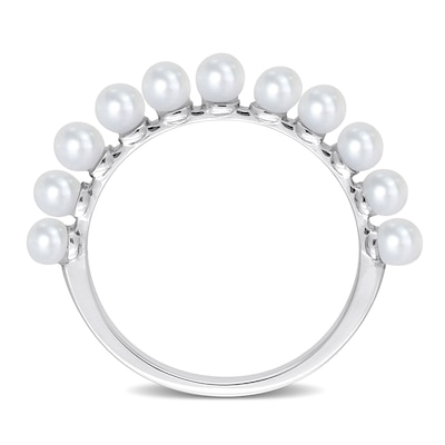 3.0-3.5mm Freshwater Cultured Pearl Ring in 14K White Gold