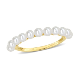 3.0-3.5mm Freshwater Cultured Pearl Band in 14K Gold