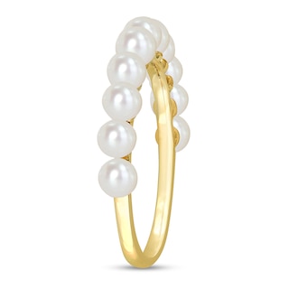 3.0-3.5mm Freshwater Cultured Pearl Band in 14K Gold