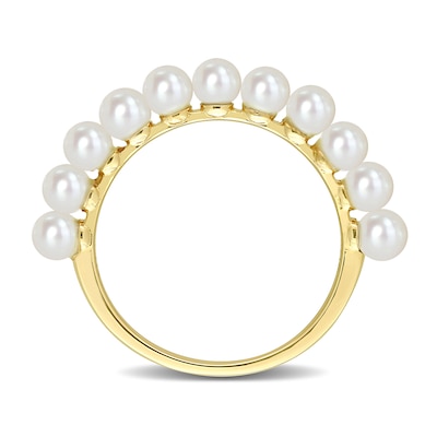 3.0-3.5mm Freshwater Cultured Pearl Band in 14K Gold