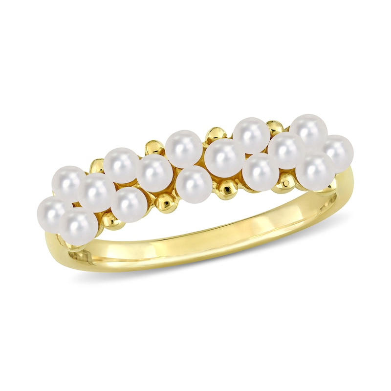 2.0-2.5mm Freshwater Cultured Pearl Cluster Band in 14K Gold|Peoples Jewellers