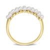 2.0-2.5mm Freshwater Cultured Pearl Cluster Band in 14K Gold