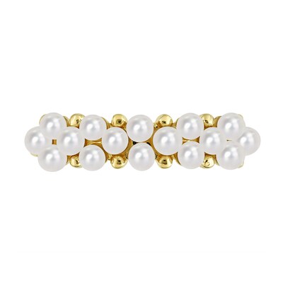 2.0-2.5mm Freshwater Cultured Pearl Cluster Band in 14K Gold