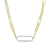 0.40 CT. T.W. Diamond Link Paper Clip Chain Necklace in 14K Gold - 18”