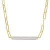 Thumbnail Image 0 of 0.39 CT. T.W. Multi-Diamond Bar Paper Clip Chain Necklace in 14K Gold - 18”