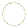 Thumbnail Image 1 of 0.39 CT. T.W. Multi-Diamond Bar Paper Clip Chain Necklace in 14K Gold - 18”
