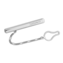 Engravable Tie Clip in Solid Sterling Silver (1 Line)