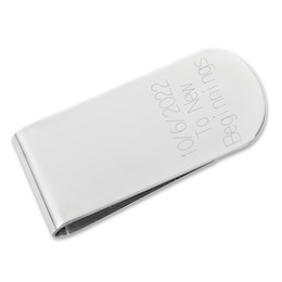 Engravable Money Clip in Solid Sterling Silver (1-4 Lines)