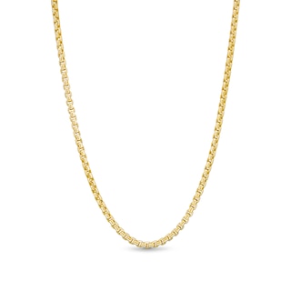 2.5mm Rounded Box Chain Necklace in Hollow 10K Gold - 22”