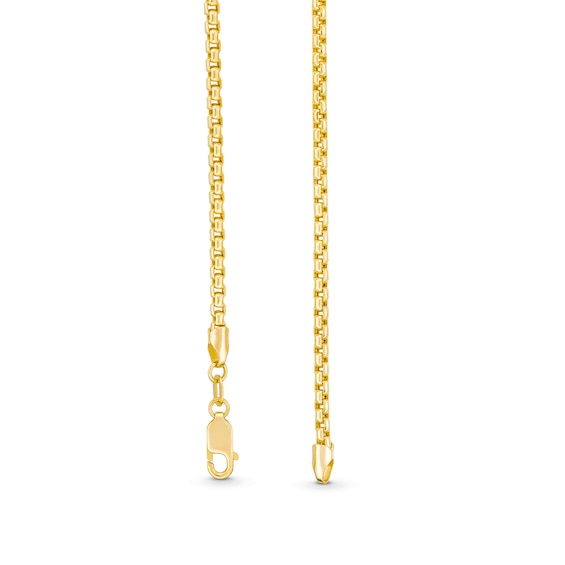 2.5mm Rounded Box Chain Necklace in Hollow 10K Gold - 22”