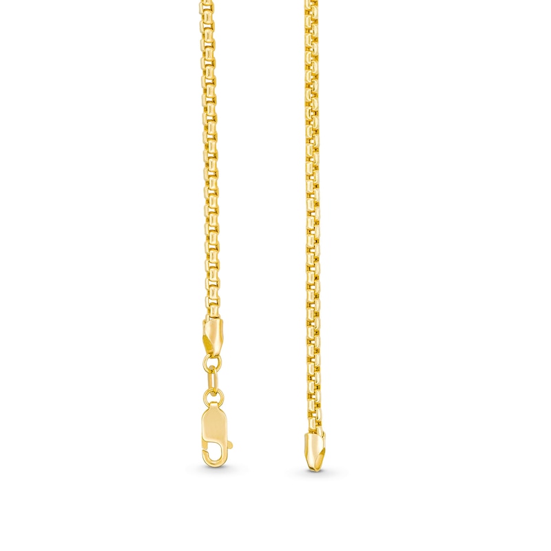 2.5mm Rounded Box Chain Necklace in Hollow 10K Gold - 22”|Peoples Jewellers