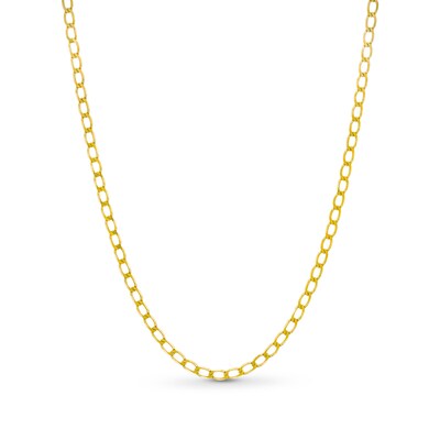 2.4mm Diamond-Cut Flat Curb Chain Necklace in Solid 10K Gold - 20"