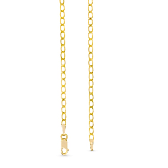 2.4mm Diamond-Cut Flat Curb Chain Necklace in Solid 10K Gold - 20"