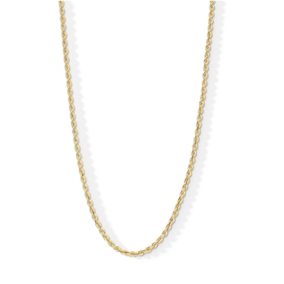 3.0mm Silk Rope Chain Necklace in Hollow 18K Gold - 20”