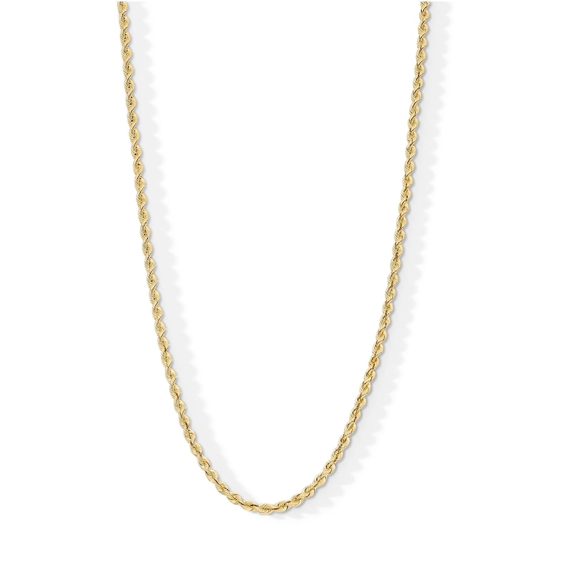 Main Image 1 of 3.0mm Silk Rope Chain Necklace in Hollow 18K Gold - 20”