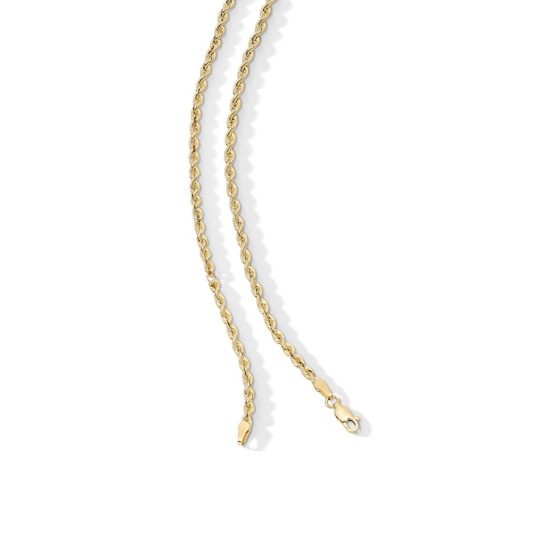 Main Image 3 of 3.0mm Silk Rope Chain Necklace in Hollow 18K Gold - 20”