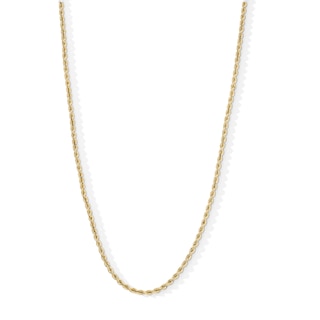 2.5mm Silk Rope Chain Necklace in Hollow 18K Gold - 18”