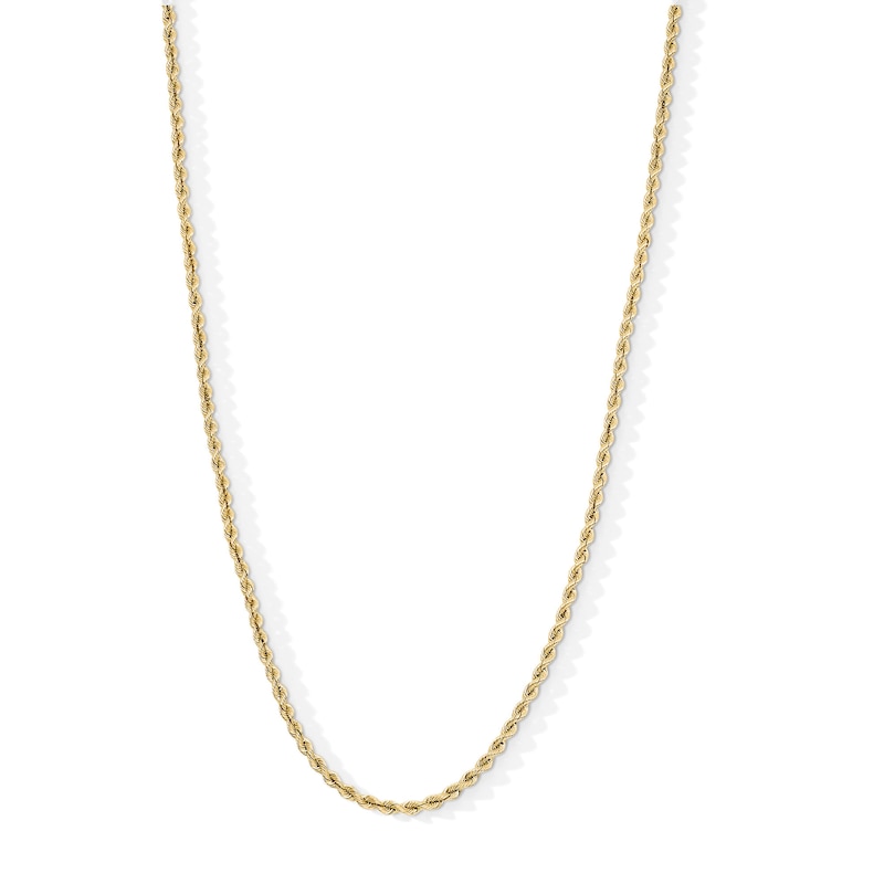 Main Image 1 of 2.5mm Silk Rope Chain Necklace in Hollow 18K Gold - 18”