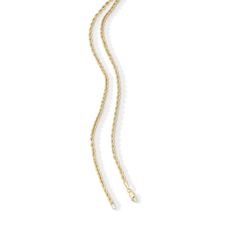 2.5mm Silk Rope Chain Necklace in Hollow 18K Gold - 18”