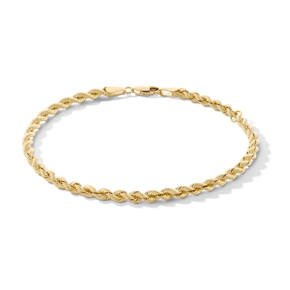 3.0mm Silk Rope™ Chain Bracelet in Hollow 18K Gold - 8.25”