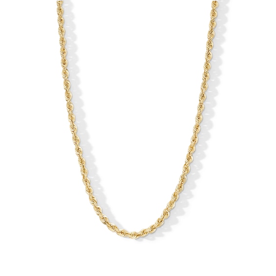 4.0mm Textured Rope Chain Necklace in Hollow 18K Gold - 20”