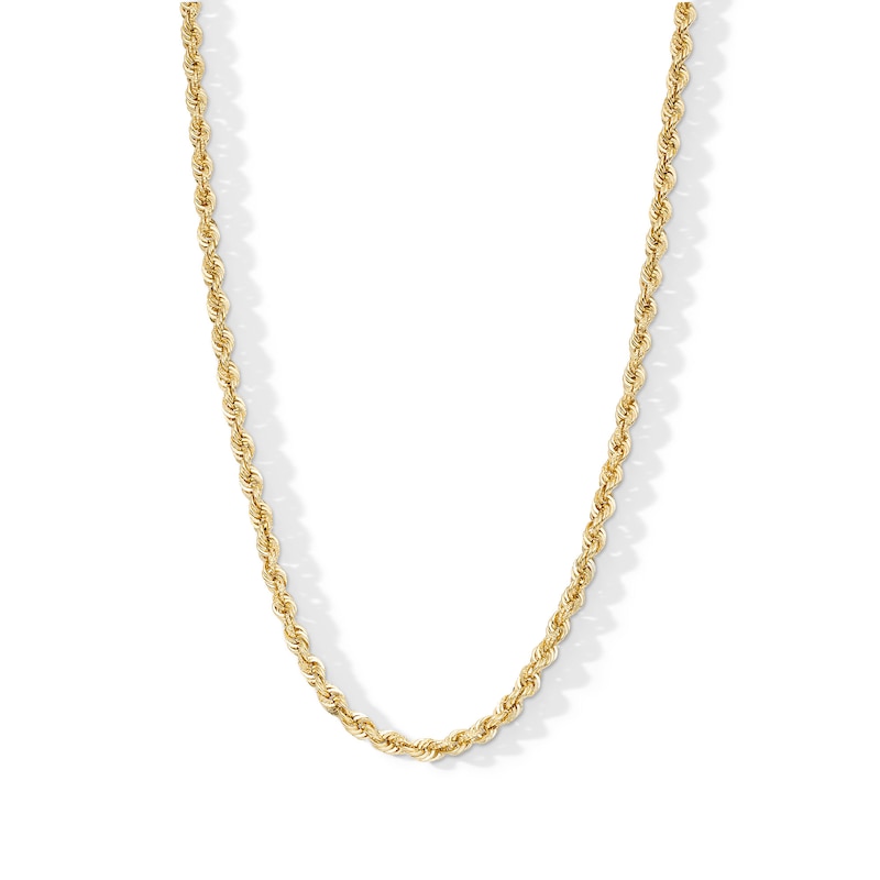 4.0mm Textured Rope Chain Necklace in Hollow 18K Gold - 20”