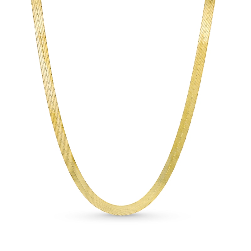 4.0mm Herringbone Chain Necklace in Solid 10K Gold - 18"