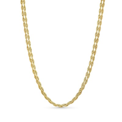 2.5mm Double Rope Chain Necklace in Hollow 10K Gold - 18"