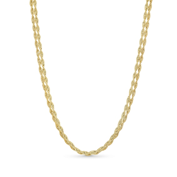 2.5mm Double Rope Chain Necklace in Hollow 10K Gold - 18"