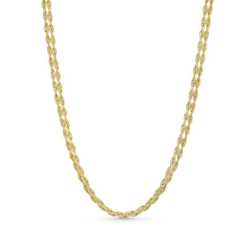 2.5mm Double Rope Chain Necklace in Hollow 10K Gold - 18"|Peoples Jewellers