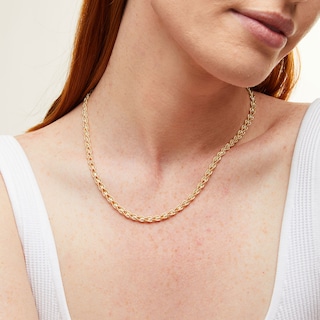 2.5mm Double Rope Chain Necklace in Hollow 10K Gold - 18"