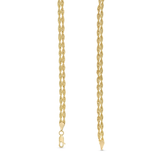 2.5mm Double Rope Chain Necklace in Hollow 10K Gold - 18"