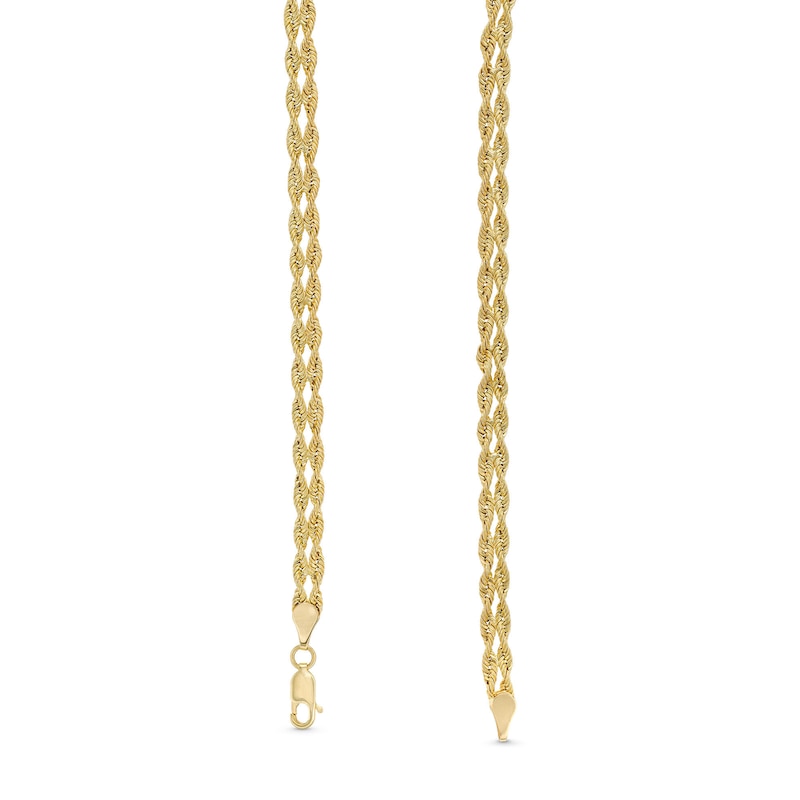 2.5mm Double Rope Chain Necklace in Hollow 10K Gold - 18"|Peoples Jewellers