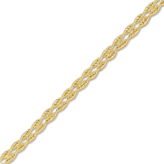 2.5mm Double Rope Chain Bracelet in Hollow 10K Gold - 7.25"