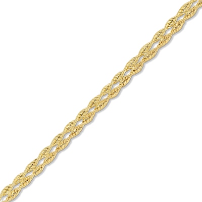 2.5mm Double Rope Chain Bracelet in Hollow 10K Gold - 7.25"