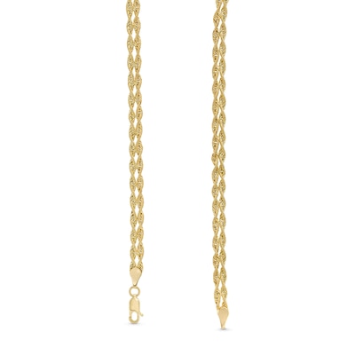 2.5mm Double Rope Chain Bracelet in Hollow 10K Gold - 7.25"