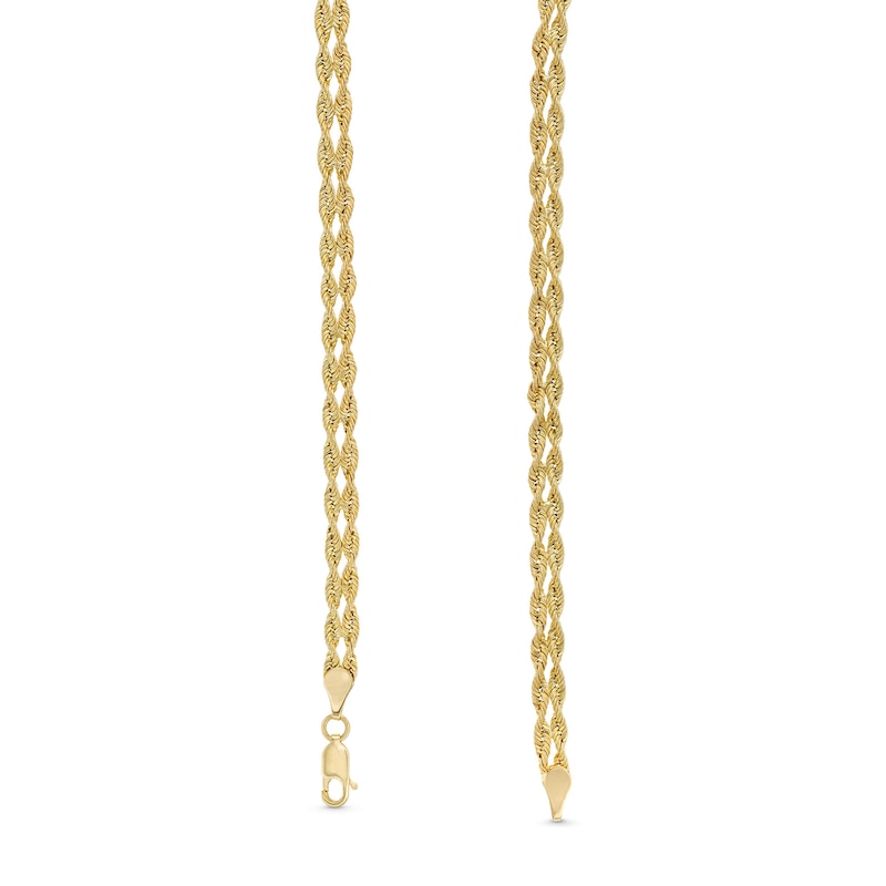 2.5mm Double Rope Chain Bracelet in Hollow 10K Gold - 7.25"