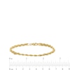 Thumbnail Image 3 of 2.5mm Double Rope Chain Bracelet in Hollow 10K Gold - 7.25"
