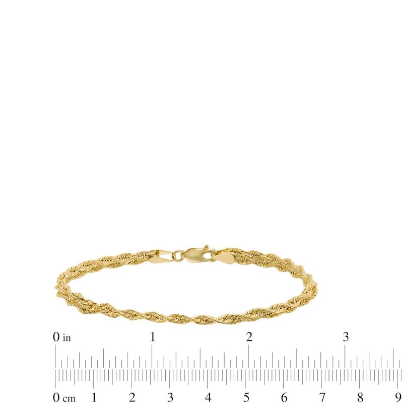2.5mm Double Rope Chain Bracelet in Hollow 10K Gold - 7.25"