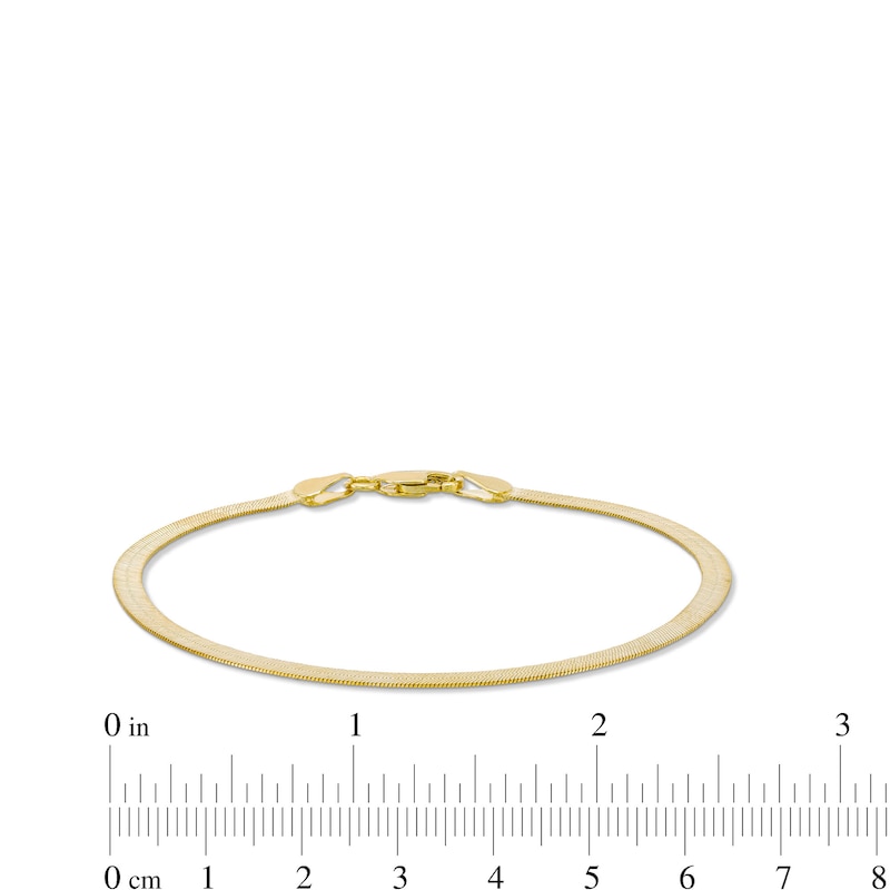 3.0mm Herringbone Chain Bracelet in Solid 10K Gold - 7.25"