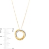 Italian Gold Love Knot Pendant in 14K Two-Tone Gold