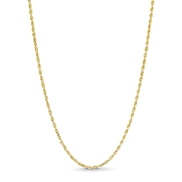 1.6mm Glitter Rope Chain Necklace in Solid 10K Gold - 20&quot;