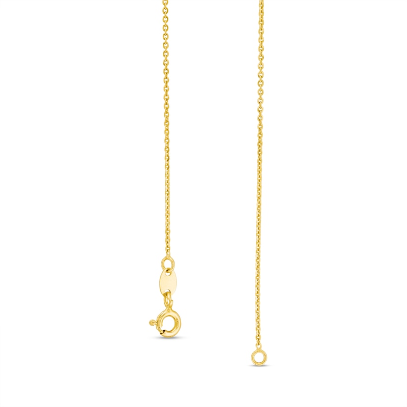 Italian Gold Glitter Clover Station Necklace in Solid 14K Gold|Peoples Jewellers