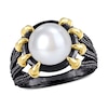 Thumbnail Image 0 of Men’s 10.5-11.0mm Freshwater Cultured Pearl Dragon Claw Ring in Sterling Silver with Black Rhodium and Yellow Gold Plate