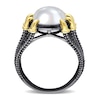 Thumbnail Image 2 of Men’s 10.5-11.0mm Freshwater Cultured Pearl Dragon Claw Ring in Sterling Silver with Black Rhodium and Yellow Gold Plate