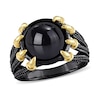Thumbnail Image 0 of Men’s 11.0mm Black Agate Dragon Claw Ring in Sterling Silver with Black Rhodium and Yellow Gold Plate