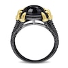 Thumbnail Image 2 of Men’s 11.0mm Black Agate Dragon Claw Ring in Sterling Silver with Black Rhodium and Yellow Gold Plate