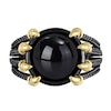 Thumbnail Image 3 of Men’s 11.0mm Black Agate Dragon Claw Ring in Sterling Silver with Black Rhodium and Yellow Gold Plate