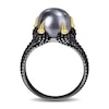 Thumbnail Image 2 of Men’s 10.5-11.0mm Black Freshwater Cultured Pearl Claw Ring in Sterling Silver with Black Rhodium and Yellow Gold Plate