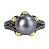 Thumbnail Image 3 of Men’s 10.5-11.0mm Black Freshwater Cultured Pearl Claw Ring in Sterling Silver with Black Rhodium and Yellow Gold Plate